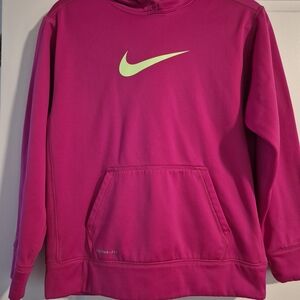 Nike Pink Hoodie with Green Logo